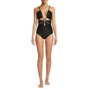 Time and Tru Women's Cut Out One Piece Swimsuit L